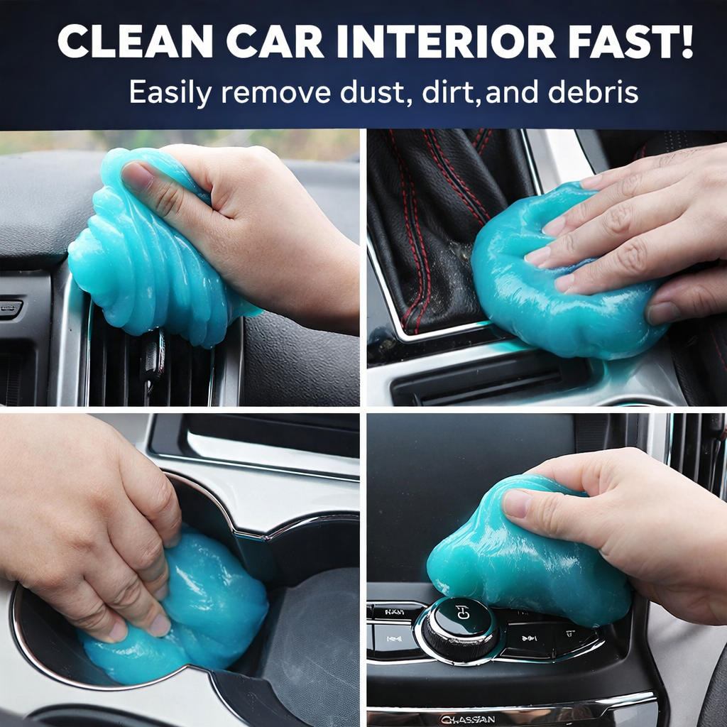 Cleaning Soft Gel Mud for Car Interior, Air Vents, Dust Removal, Multi-functional for Car, Home, Keyboard, and Gap Dust Cleaning Tool